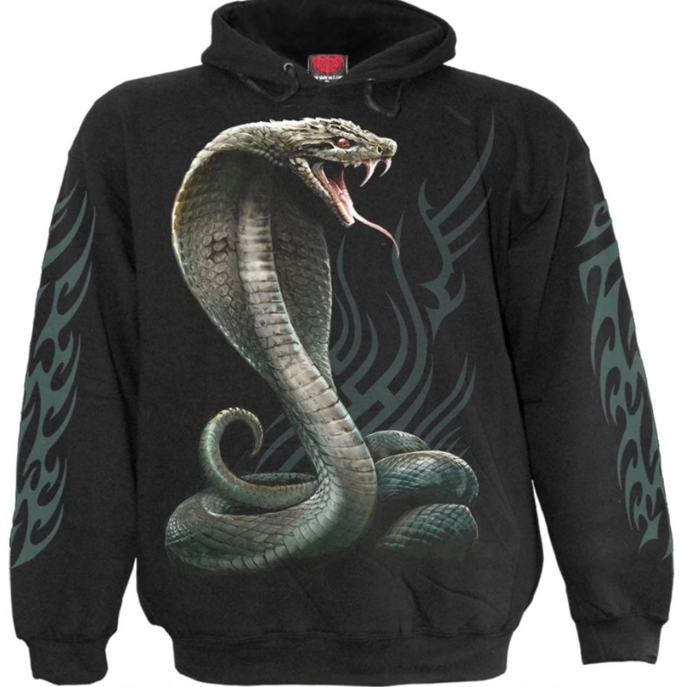 Gothic Serpent tattoo mens hoodie pullover snake